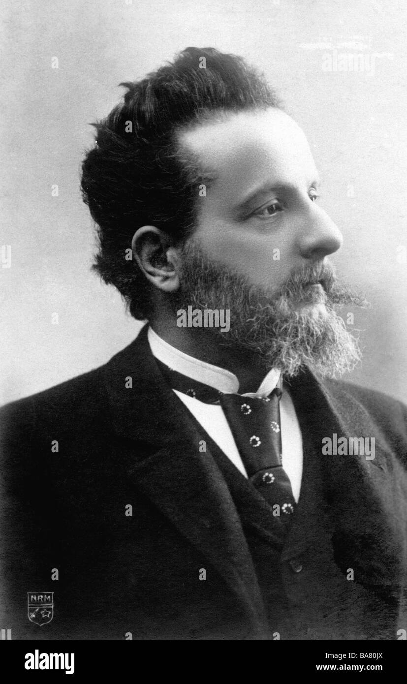 Guerrini, Olindo, 4.10.1845 - 21.10.1916, escritor/autor italiano, retrato, postal, finales del siglo XIX, Foto de stock