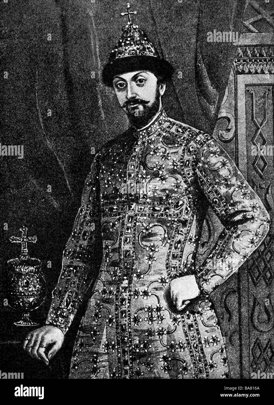 Feodor III Alexeevich, 30.5.1661 - 27.4.1682, el Zar de toda Rusia af desde el 29.1.1676, de longitud media, después de la pintura en la galería Romanov, San Petersburgo, Copyright del artista no ha de ser borrado Foto de stock