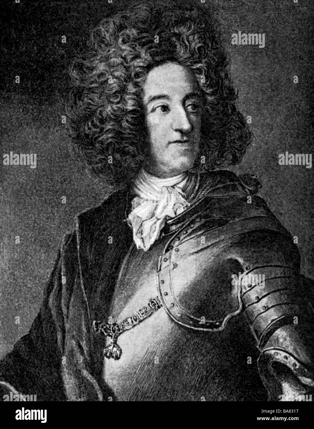 Maximilian II Emanuel , 11.7.1662 - 26.2.1726, elector de Baviera 26.5.1679 - 26.2.1726, retrato, grabado en madera, siglo 19, , Foto de stock