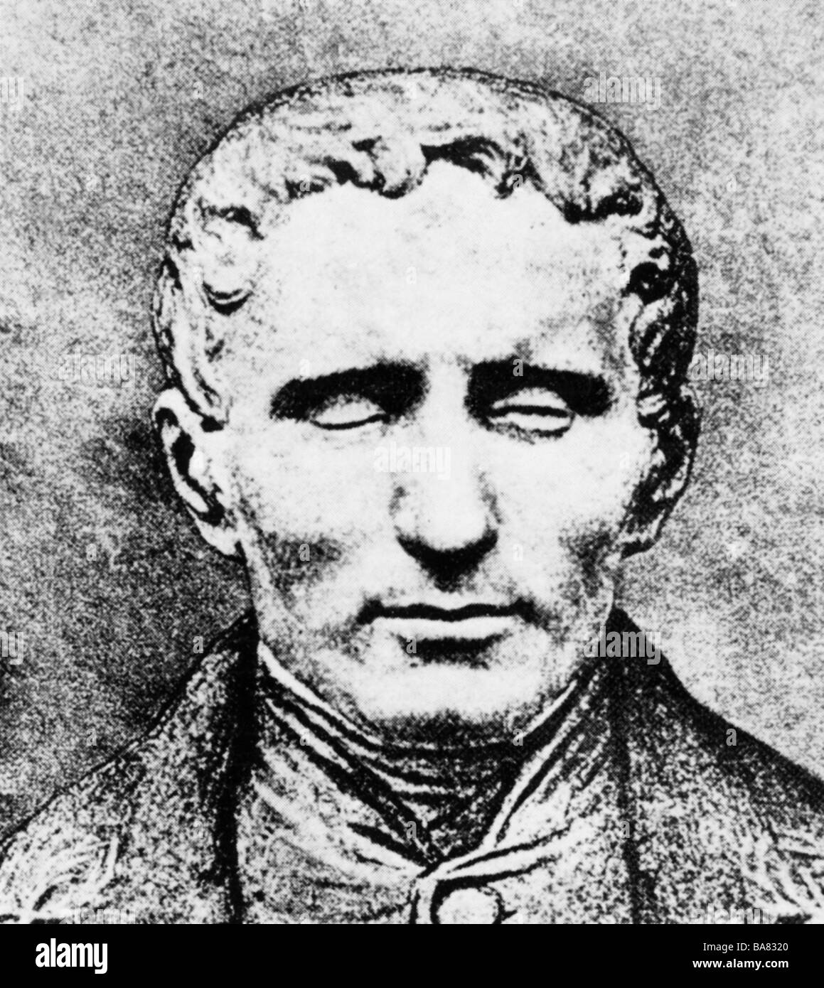 Braille, Louis, 4.1.1809 - 6.1.1852, profesor ciego francés, inventor del braille 1829, retrato, , Foto de stock