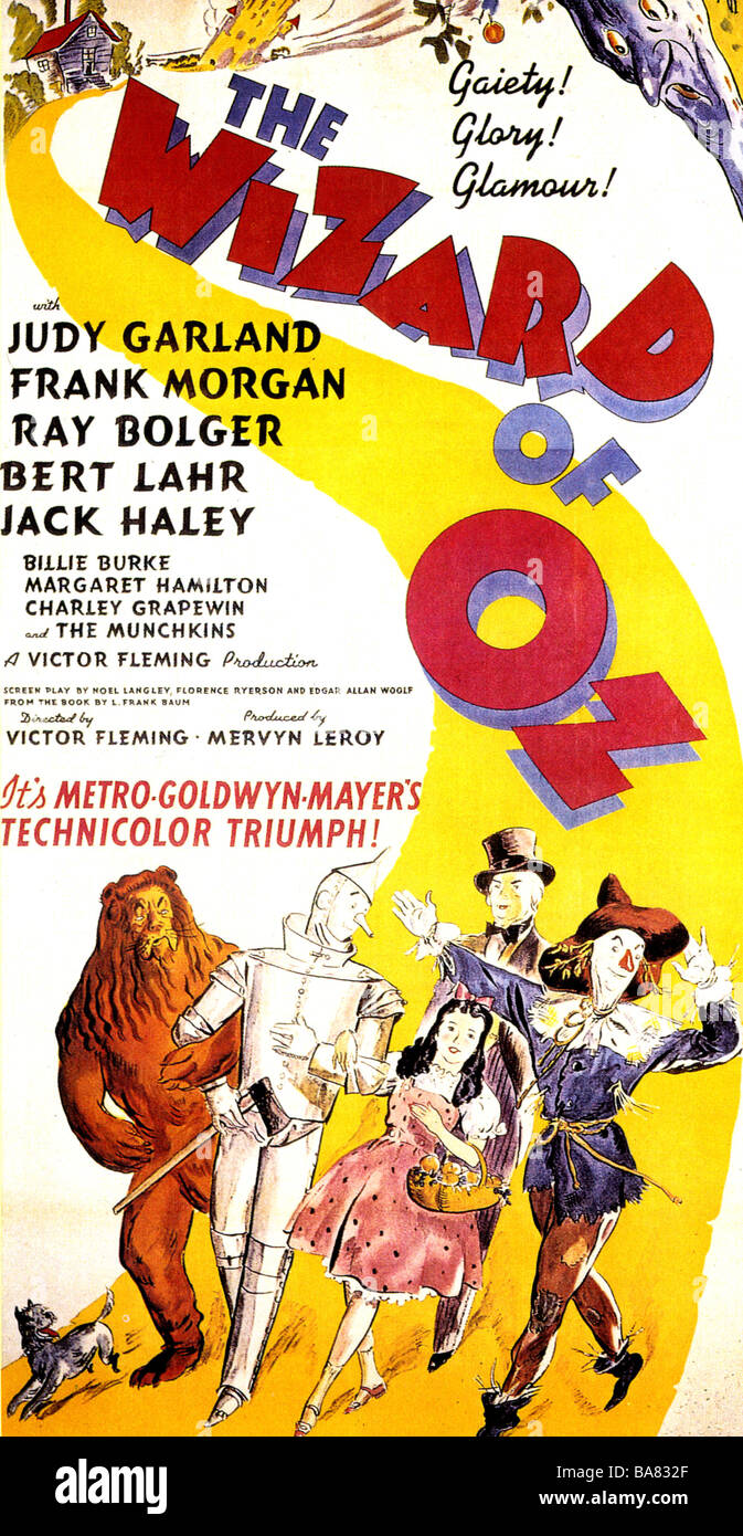 El MAGO DE OZ cartel de 1939 películas de MGM con Judy Garland Foto de stock
