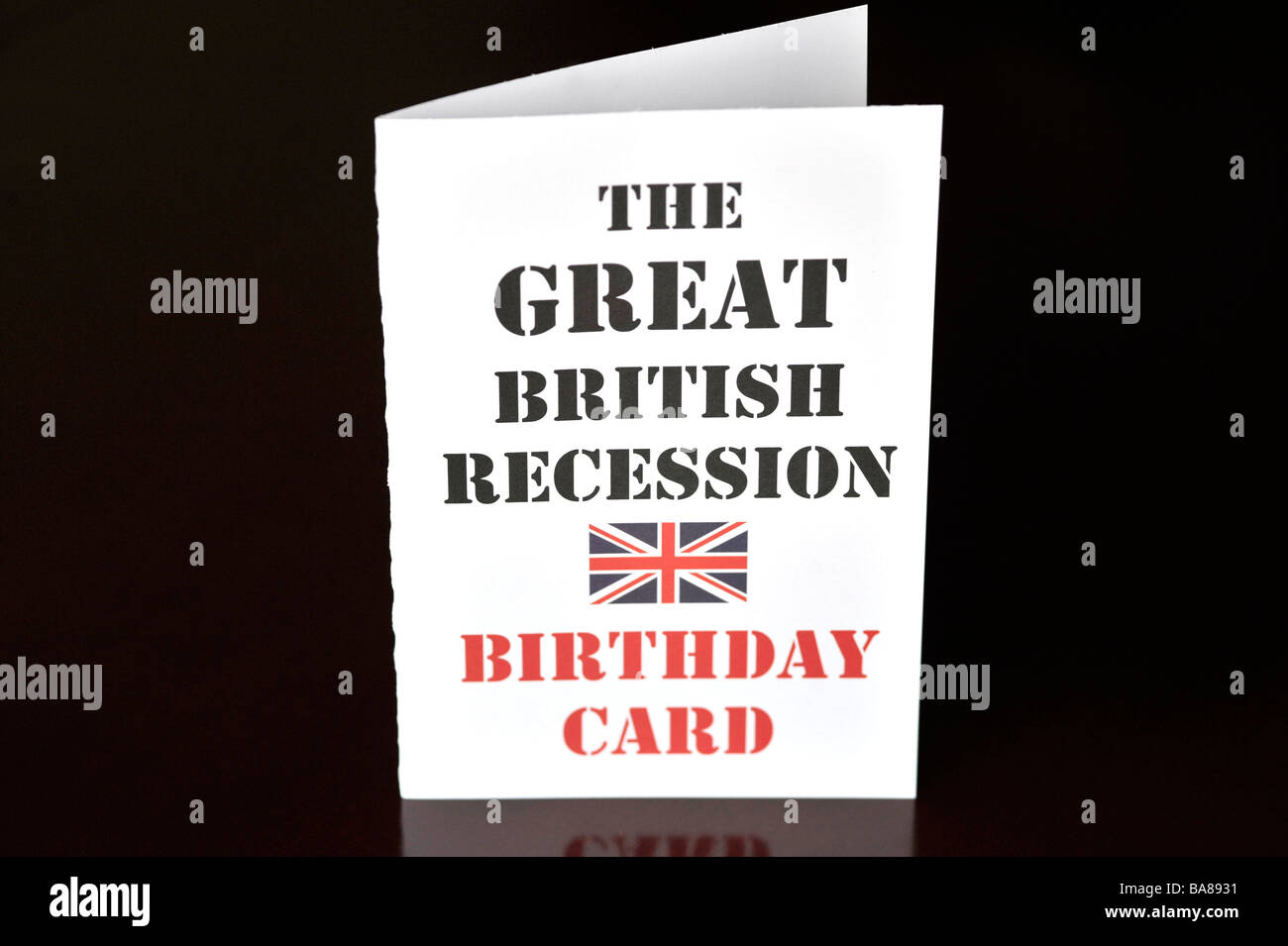 La gran recesión británica tarjeta de cumpleaños Foto de stock