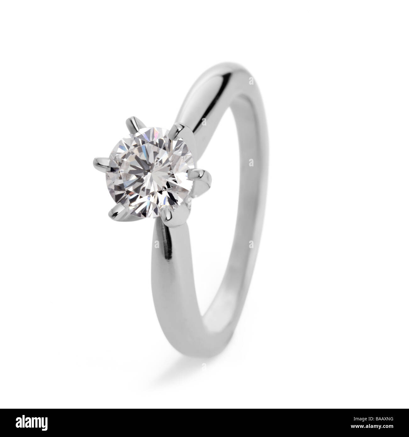 Diamond Solitaire Engagement Ring Foto de stock