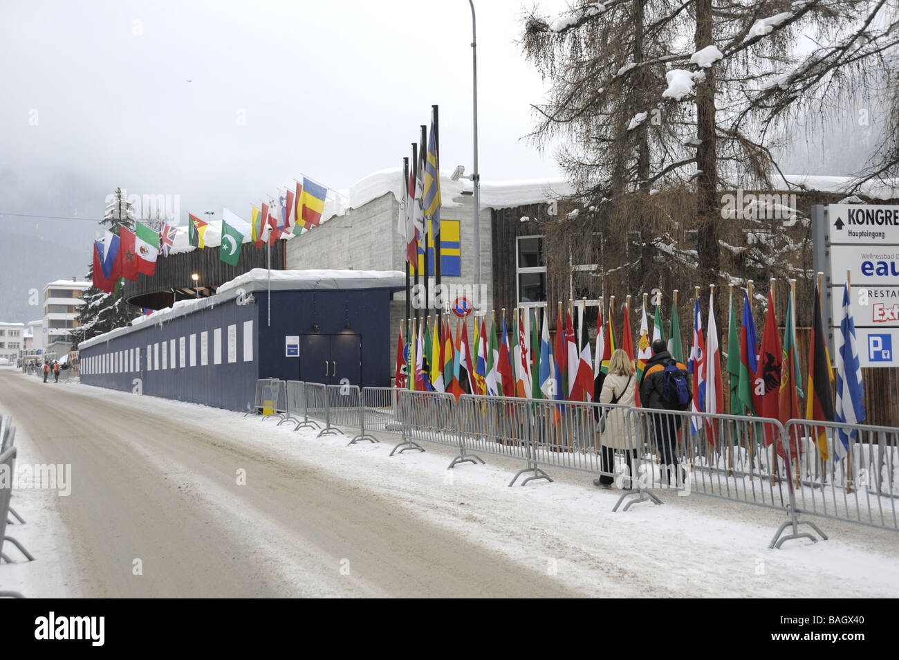El Centro de Conferencias del Foro Económico Mundial de Davos, Suiza Foto de stock