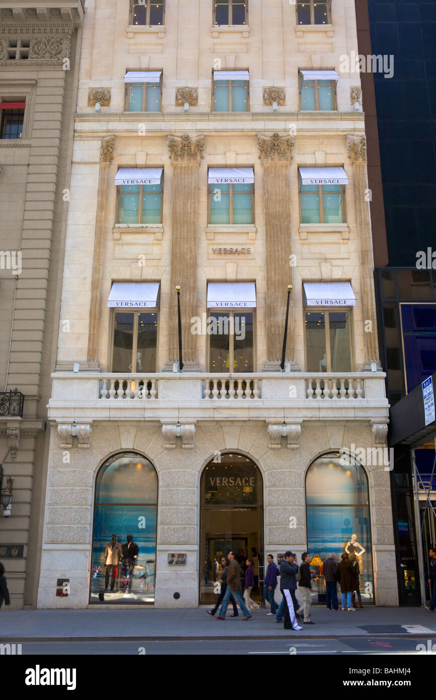 Versace flagship store de la Quinta Avenida de Nueva York Foto de stock