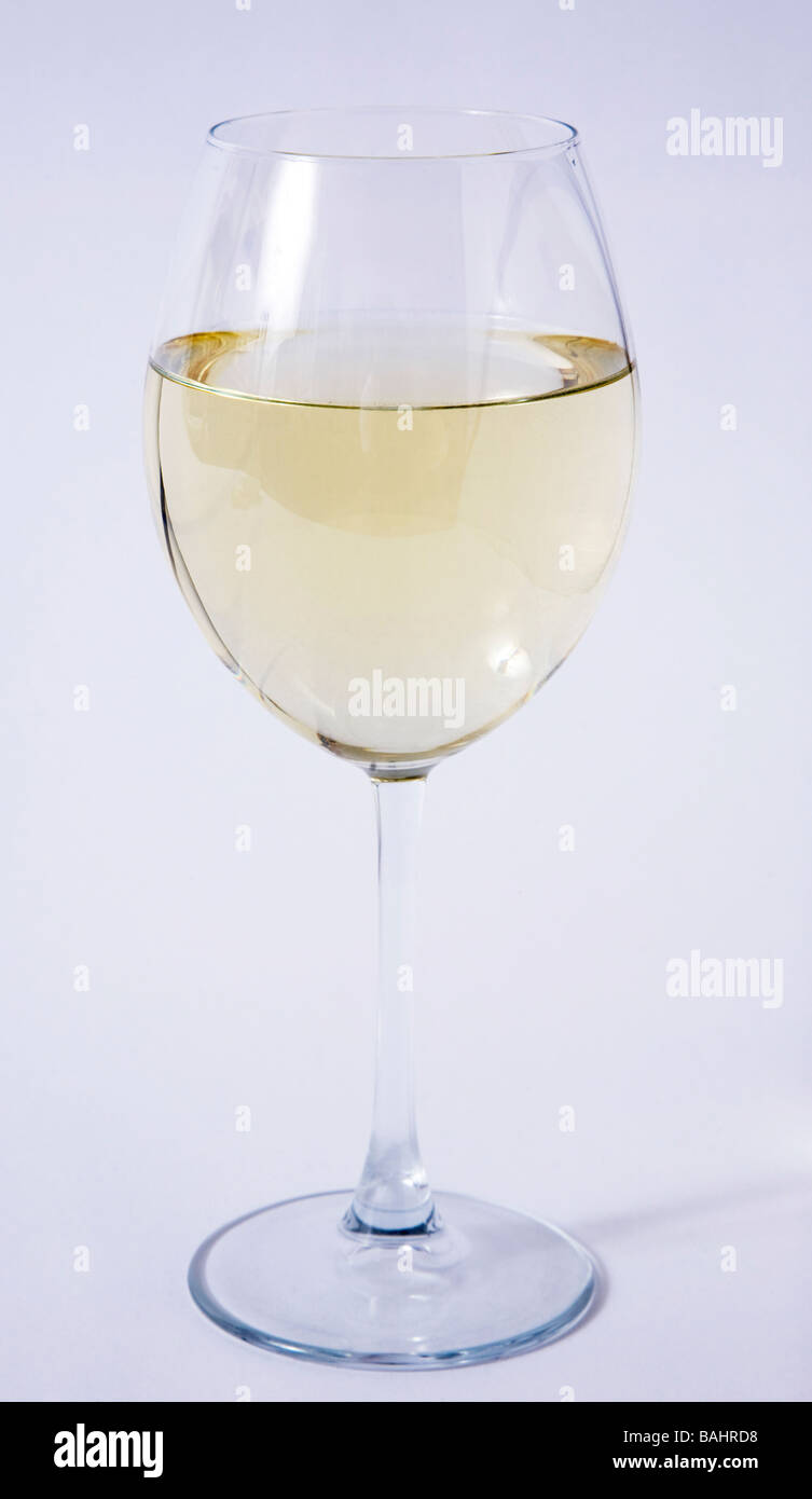Vino blanco cristal Foto de stock