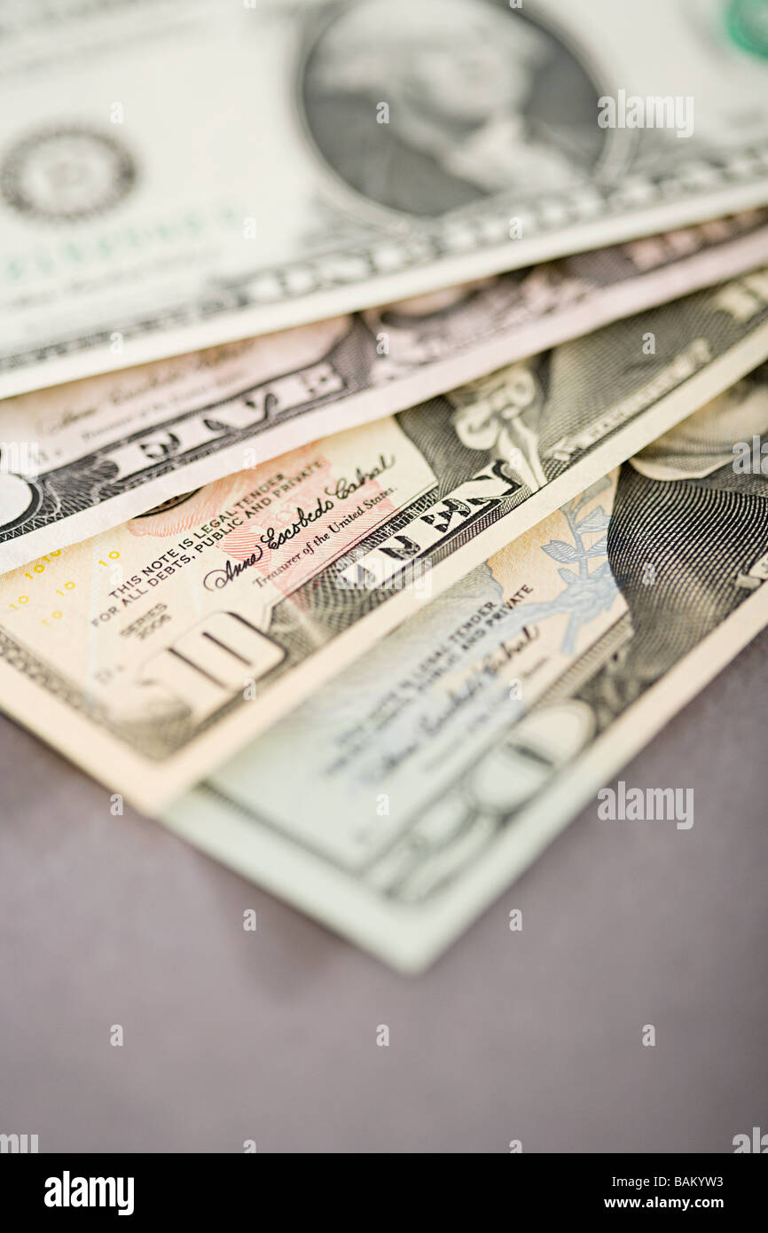 Billetes de dólar Foto de stock