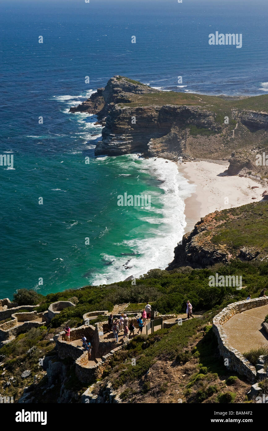 Diaz Playa del Cabo de Buena Esperanza vista desde Faro Sudáfrica Foto de stock