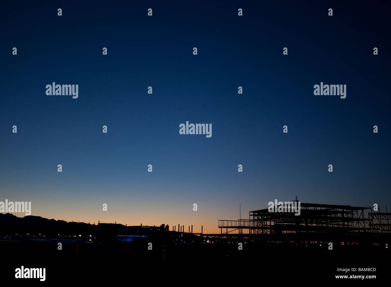 Crepúsculo y la hora azul, Las Vegas, Nevada, EE.UU. Foto de stock