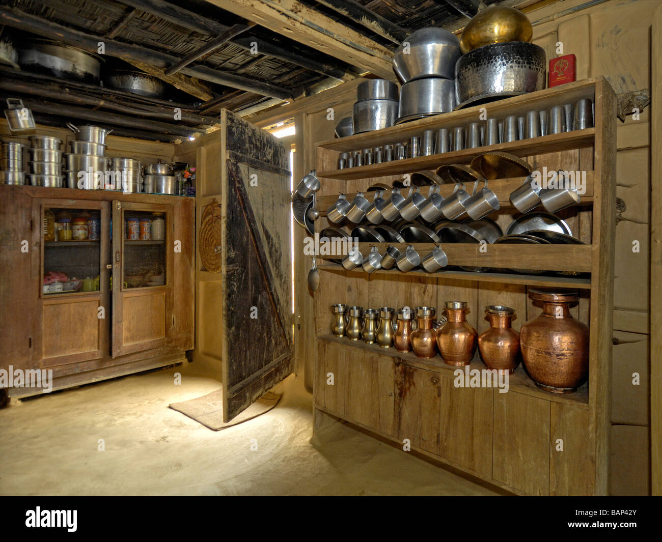 Cabaña del Himalaya cocina rural Foto de stock