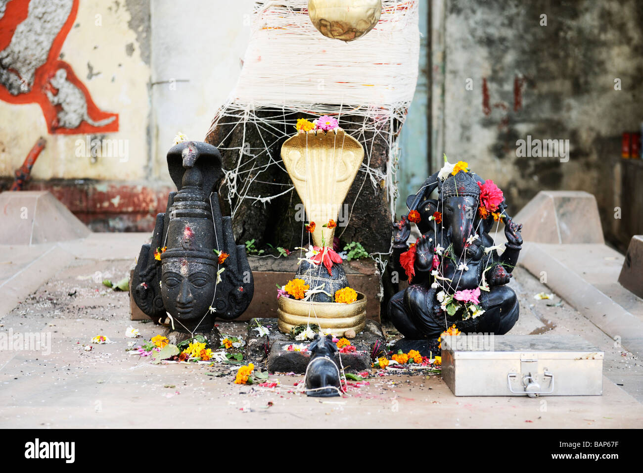 Señor Shiva Ganesh Santuario de Banganga Mumbai Foto de stock