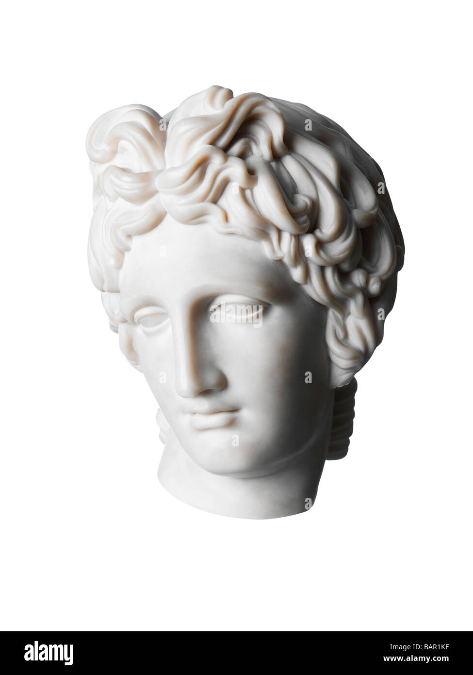 Cabeza de los womans romana escultura de mármol clásico Foto de stock