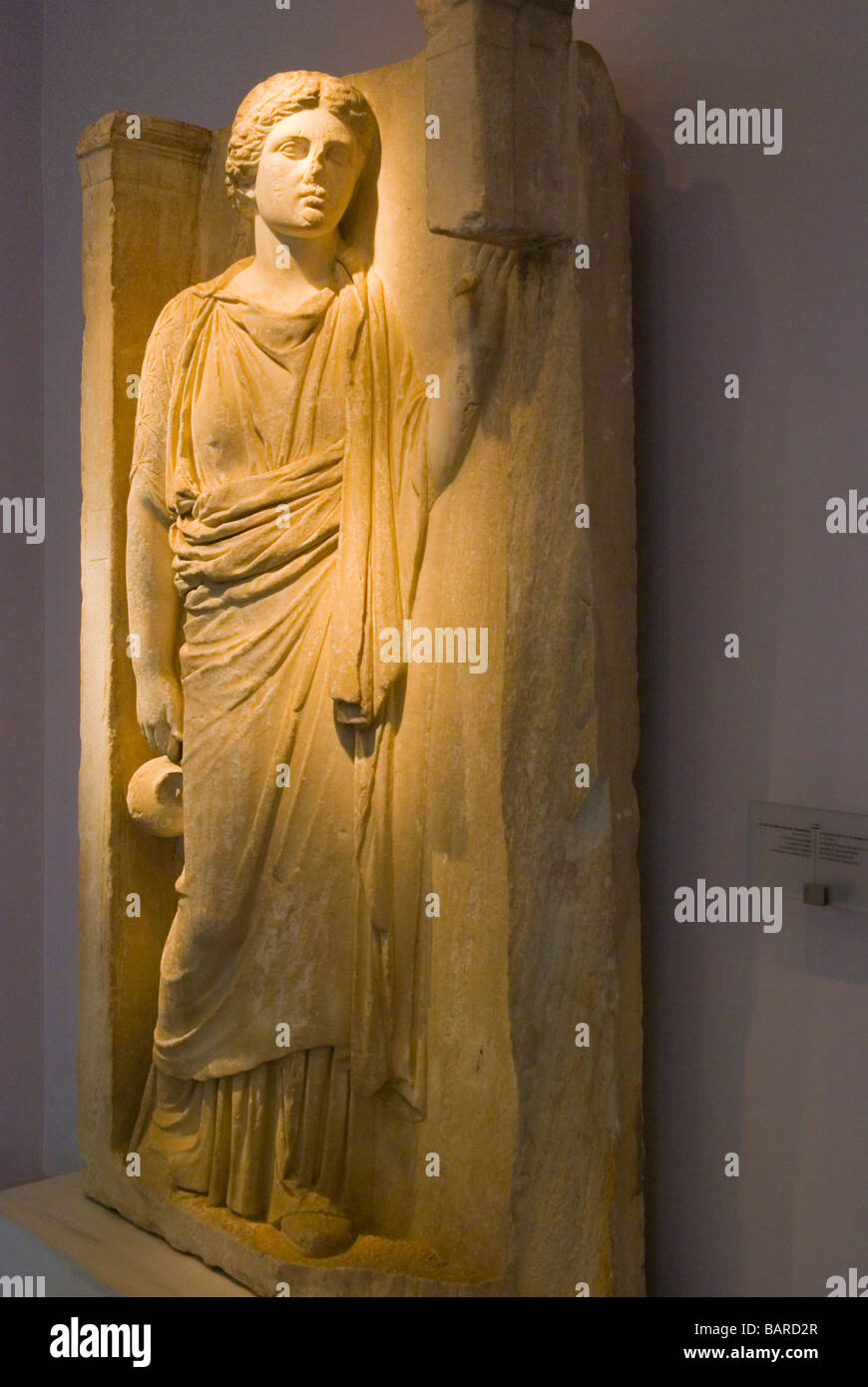 Socorro de una grave Hydriaphoros 350 A.C. en Kerameikos museum En Gazi distrito de Atenas Grecia Europa Foto de stock