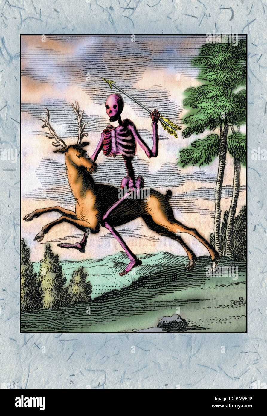 Esqueleto en Buck Foto de stock