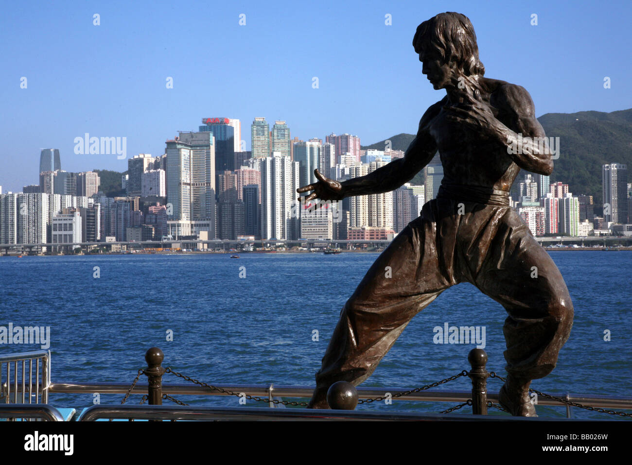 Bruce Lee, la Avenida de Las Estrellas, Kowloon Foto de stock