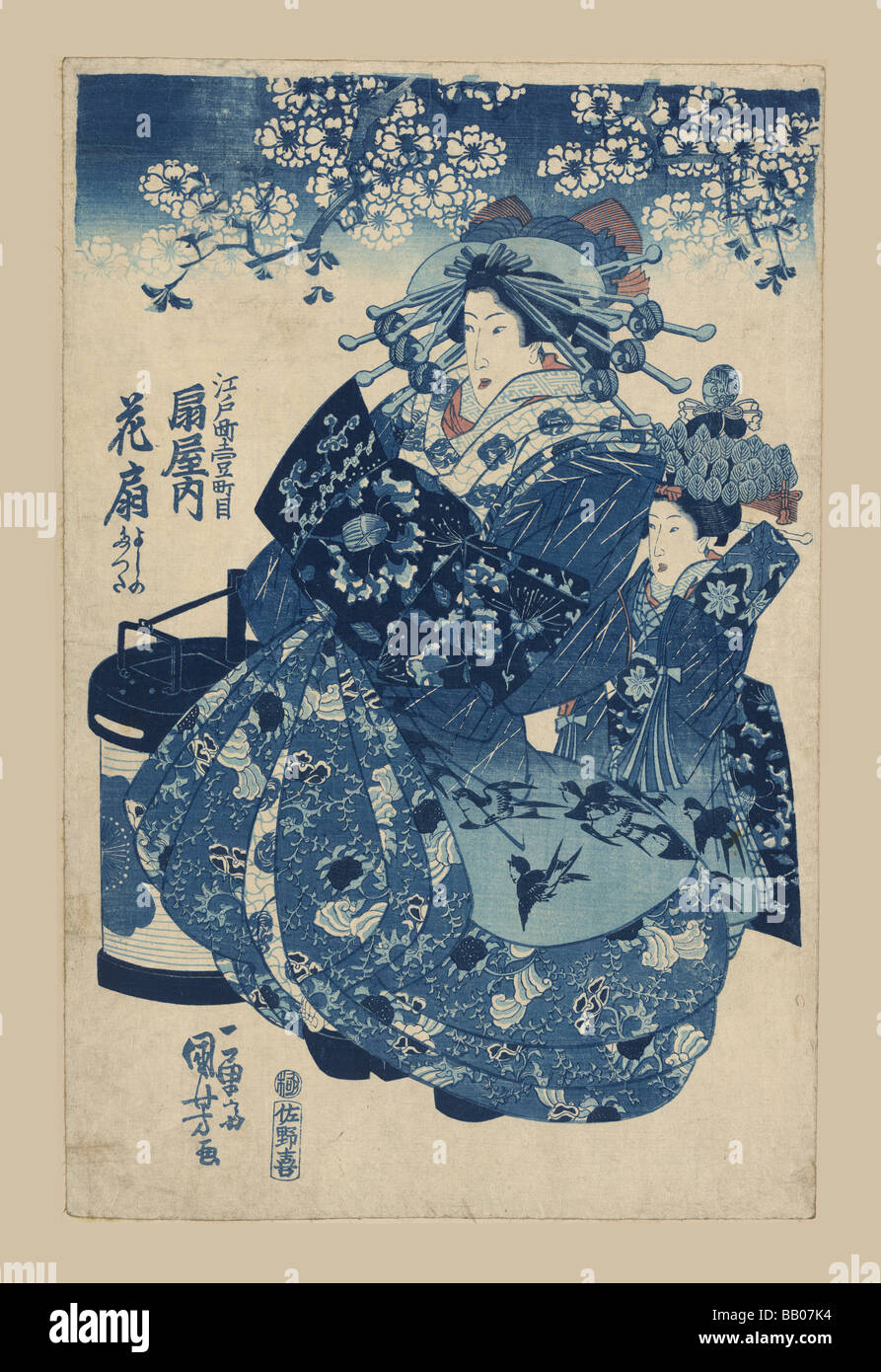 Señoras azul 'Ogiya uchi hanaogi' Foto de stock