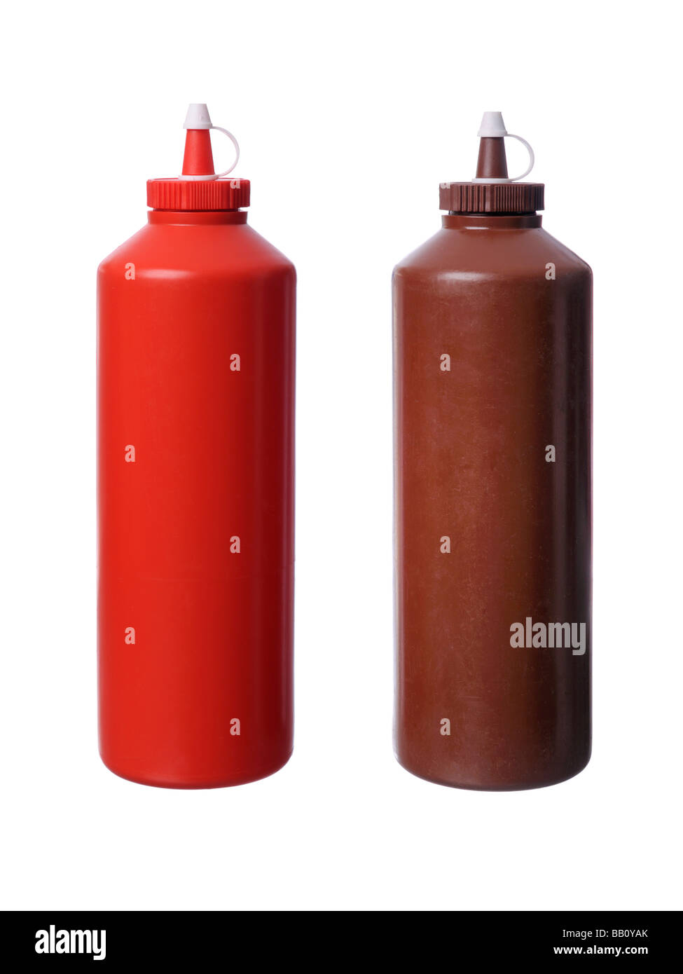 Botella de ketchup salsa marrón Foto de stock