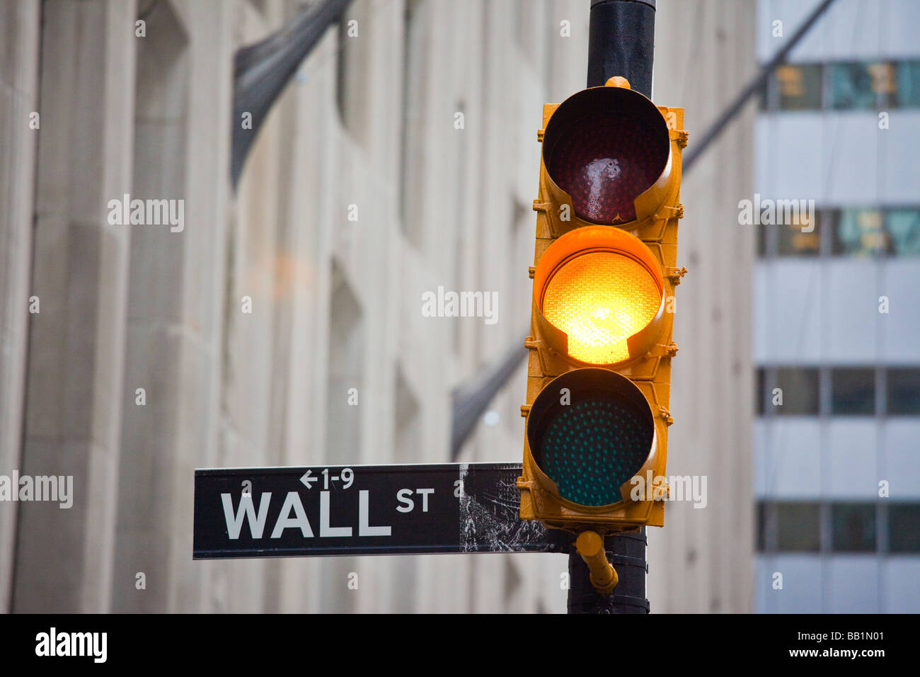 Signo de Wall Street en la Ciudad de Nueva York Foto de stock