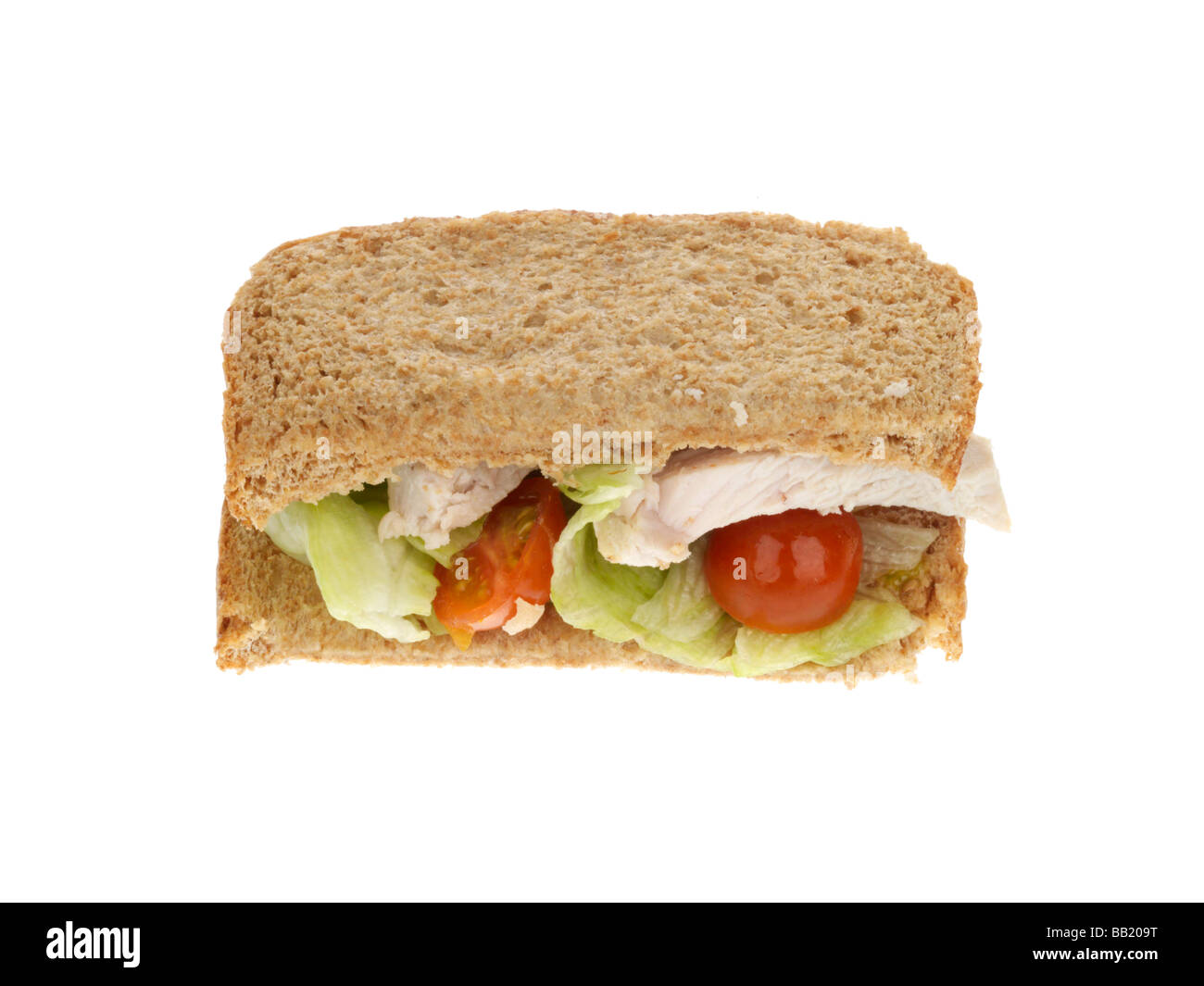 Sándwich de pollo y lechuga tomate Foto de stock