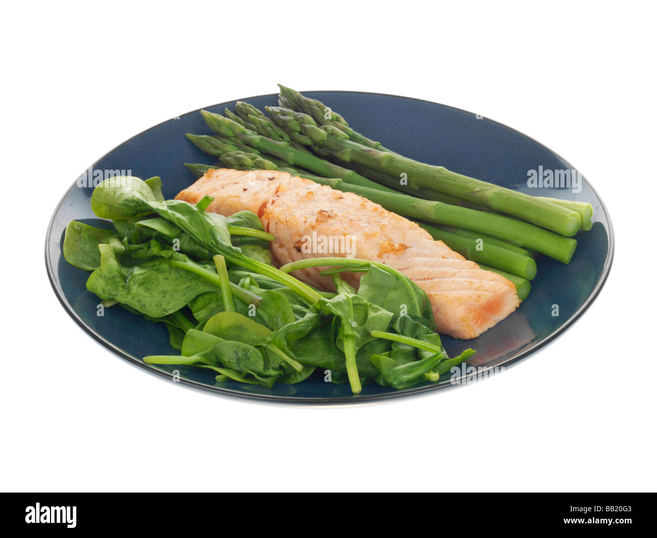Filete de salmón al horno con verduras Foto de stock