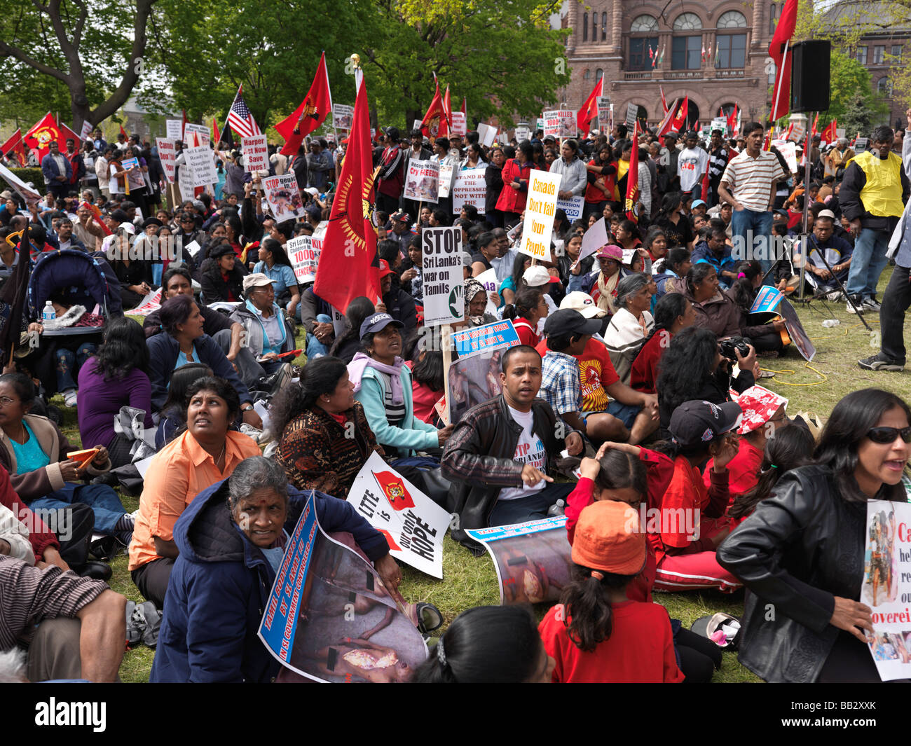 Toronto tamiles protesta contra la guerra en Sri Lanka Foto de stock