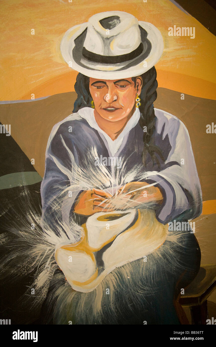 La pintura de la mujer a hacer la tradicional sombrero de paja toquilla de  planta, Cuenca, Ecuador, Sudamérica Fotografía de stock - Alamy