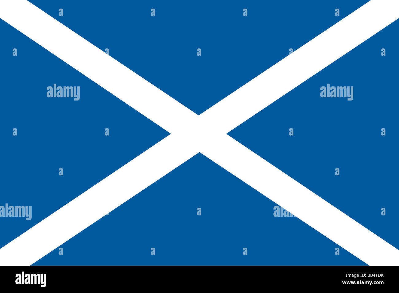 Bandera de Escocia, la parte más septentrional del Reino Unido. Foto de stock