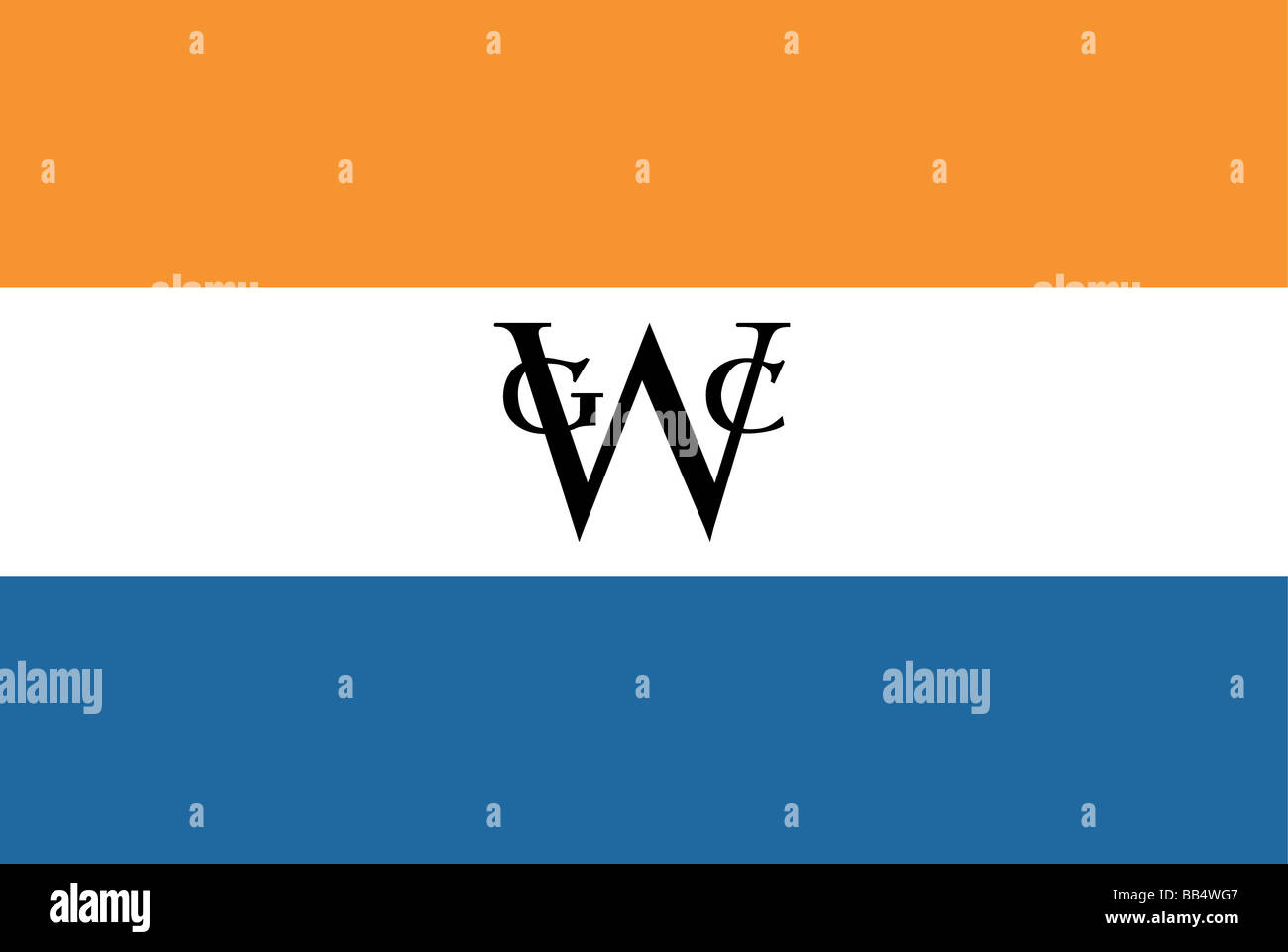 Bandera histórica de los Estados Unidos de América. Bandera de la Compañía Holandesa de las Indias Occidentales, que existió desde 1621 a 1794. Foto de stock