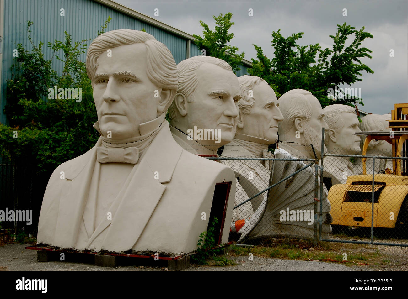 Los jefes del presidente a David Adicke's Studio en Houston, Texas Foto de stock