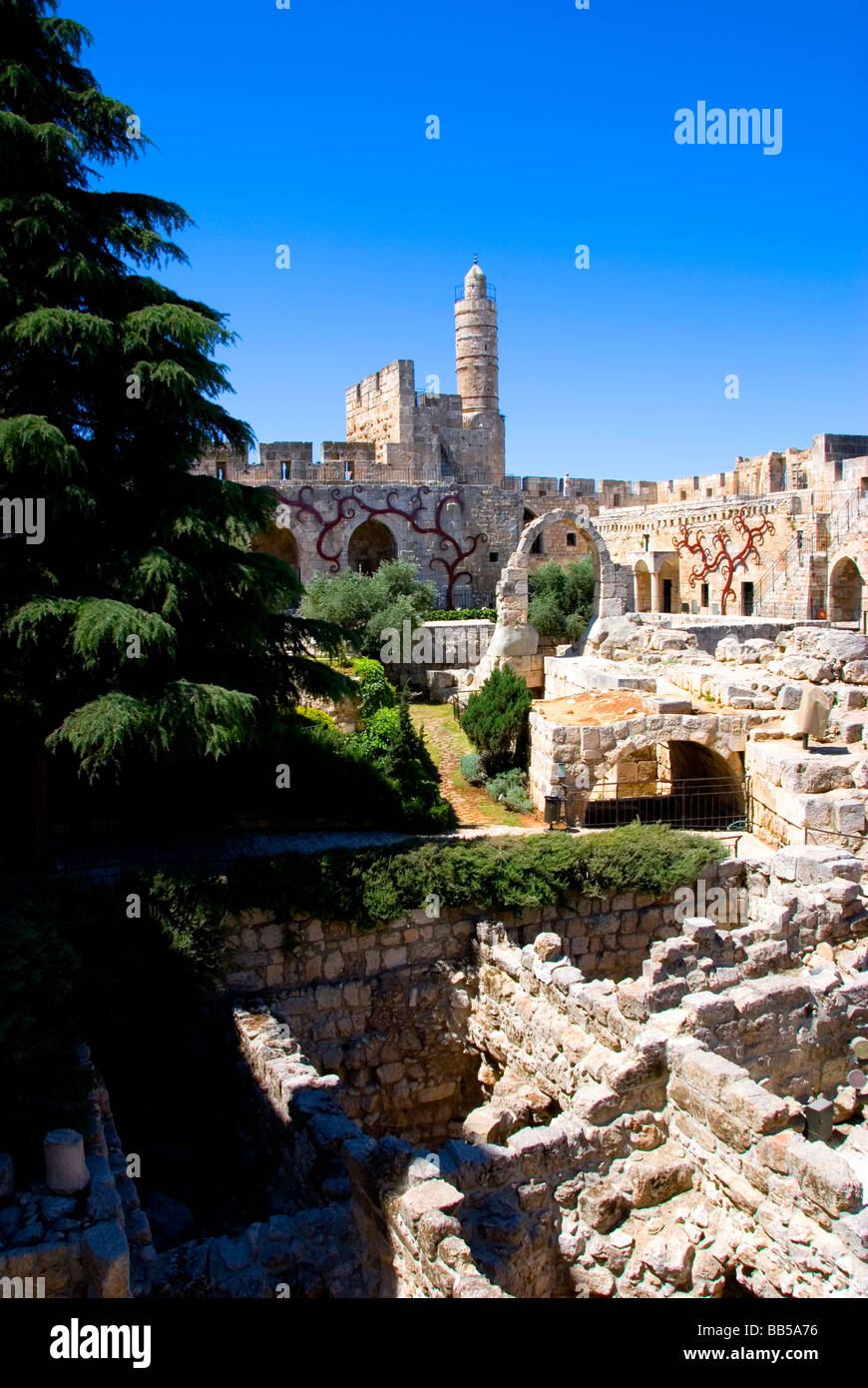 Israel Jerusalén, Ciudad Vieja, La Torre de David Foto de stock