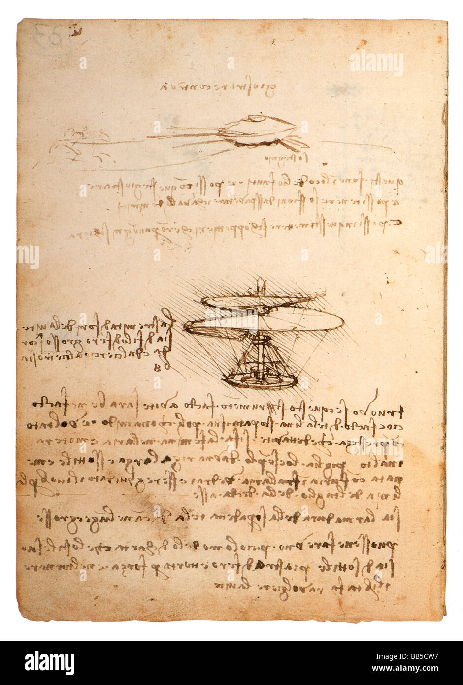 Tornillo aéreo de Leonardo da Vinci sobre 1489 Fotografía de stock - Alamy