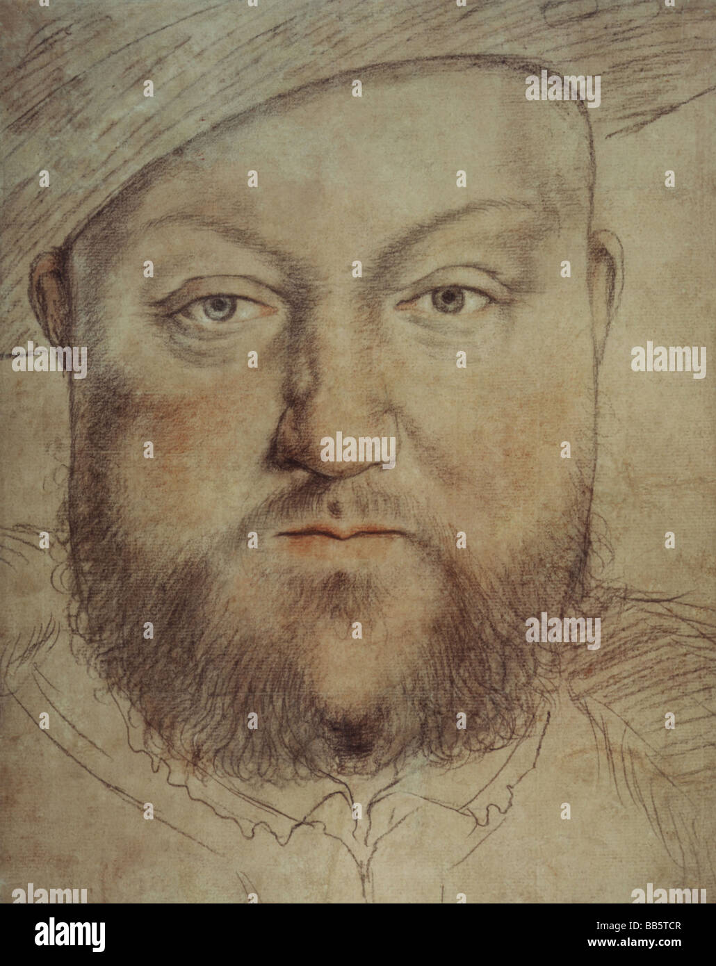 Henry VIII, 28.6.1491 - 28.1.1547, Rey de Inglaterra desde 1509, retrato, pintura de Hans Holbein el joven (1497 - 1543), autor del artista no ha de ser borrado Foto de stock