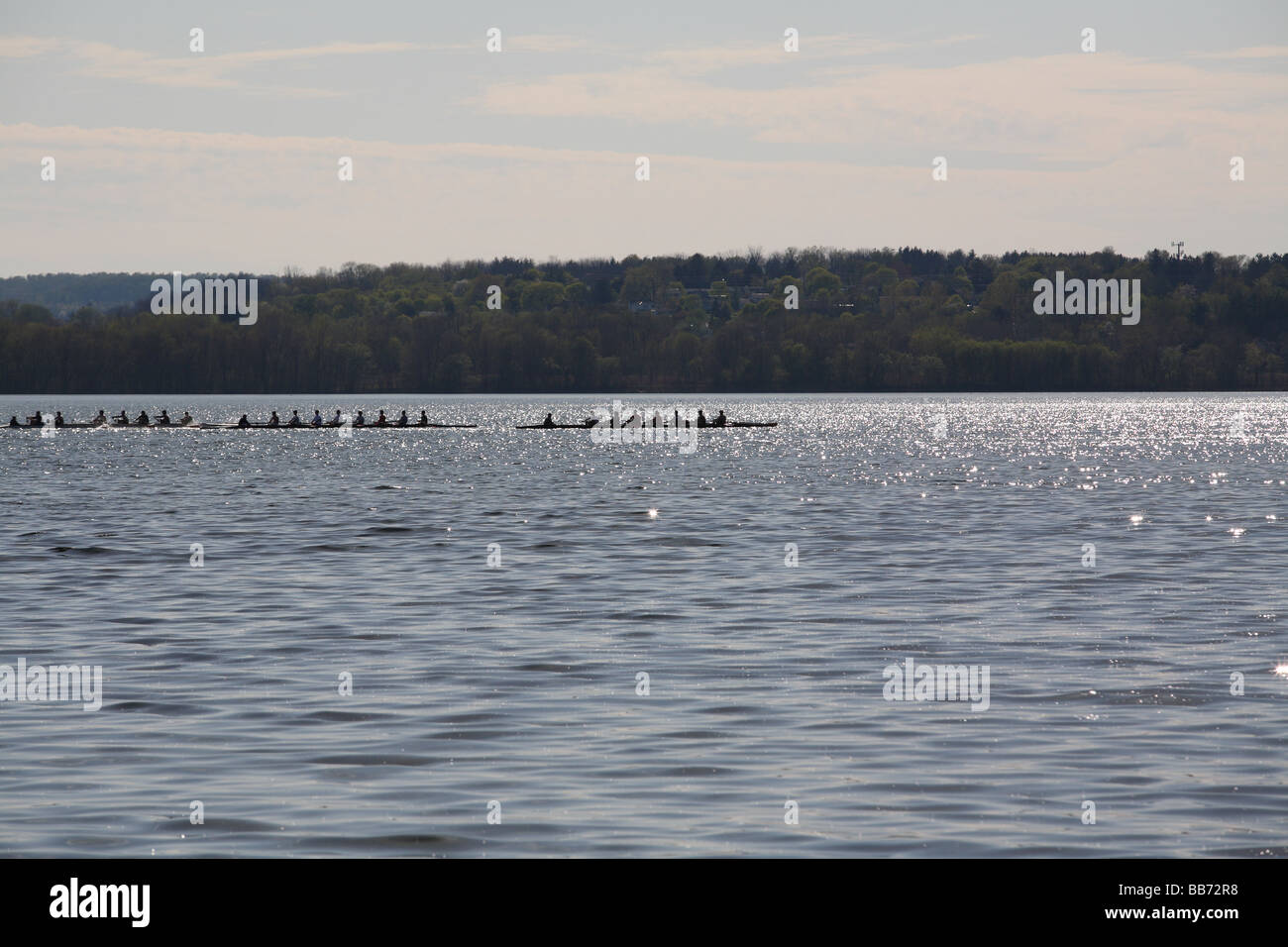 Sculling en Onondaga Lake Foto de stock