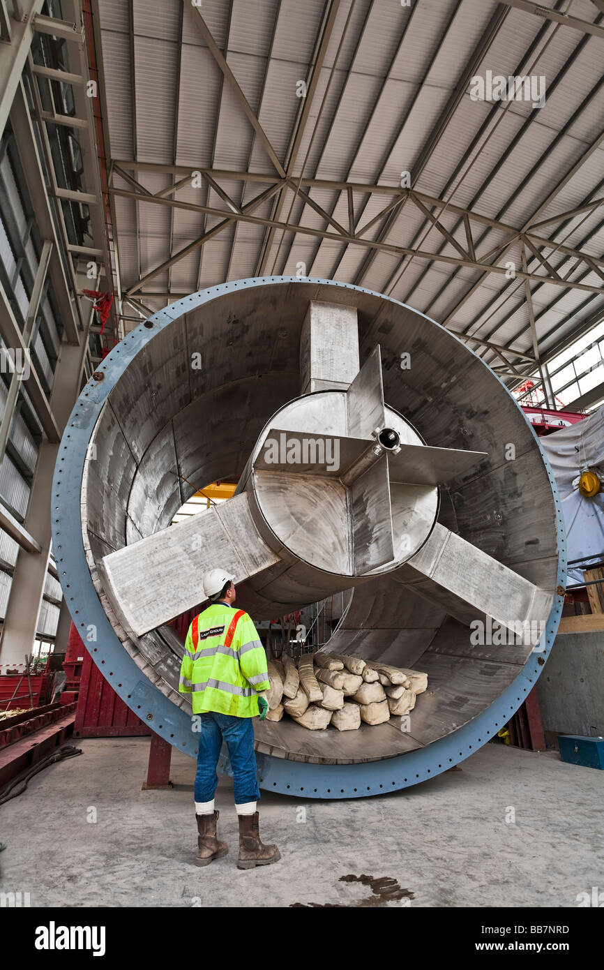 La turbina de gas de ciclo combinado Staythorpe Power Station en construcción Foto de stock