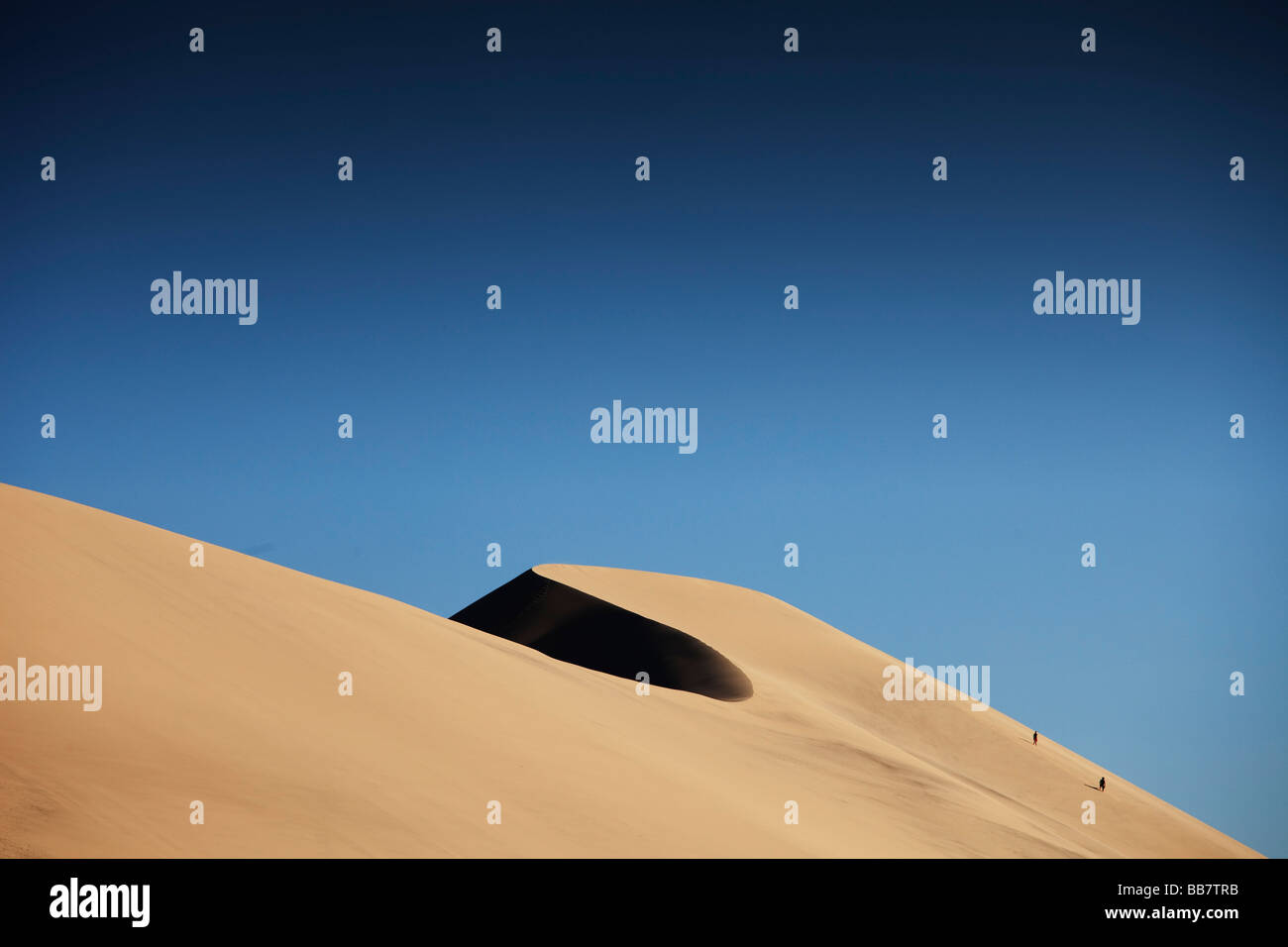 Patrones en la arena de las dunas de Eureka en el Parque Nacional Valle de la Muerte en California, EE.UU. Foto de stock