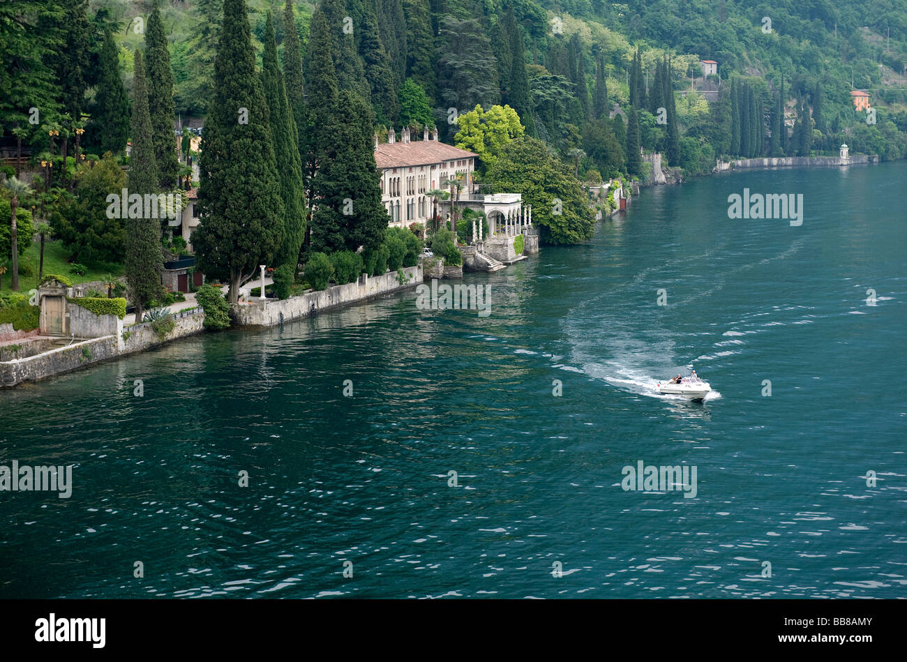 Villa monastero, Varenna, el lago de Como, Italia Foto de stock