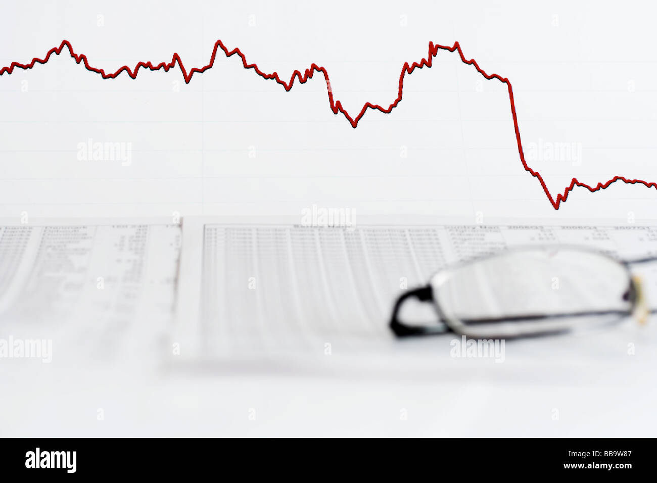 Ascenso y caída de los índices de bolsa. Foto de stock