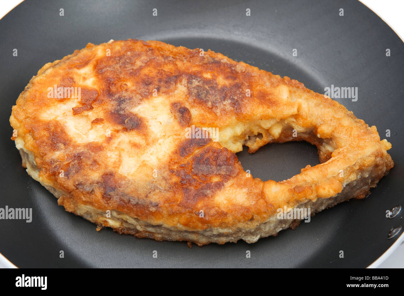 Objeto en blanco filete de pescado frito de alimentos Foto de stock