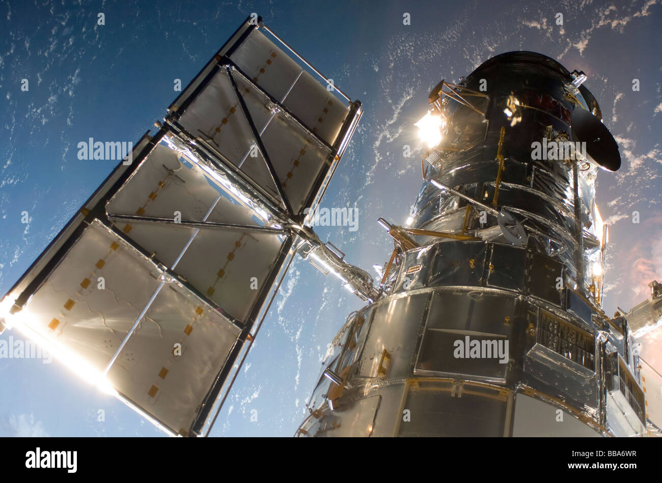 La NASA durante la misión de servicio del telescopio Hubble Foto de stock