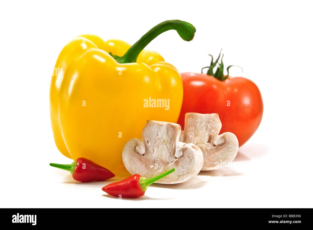 Verduras aislado en blanco Foto de stock