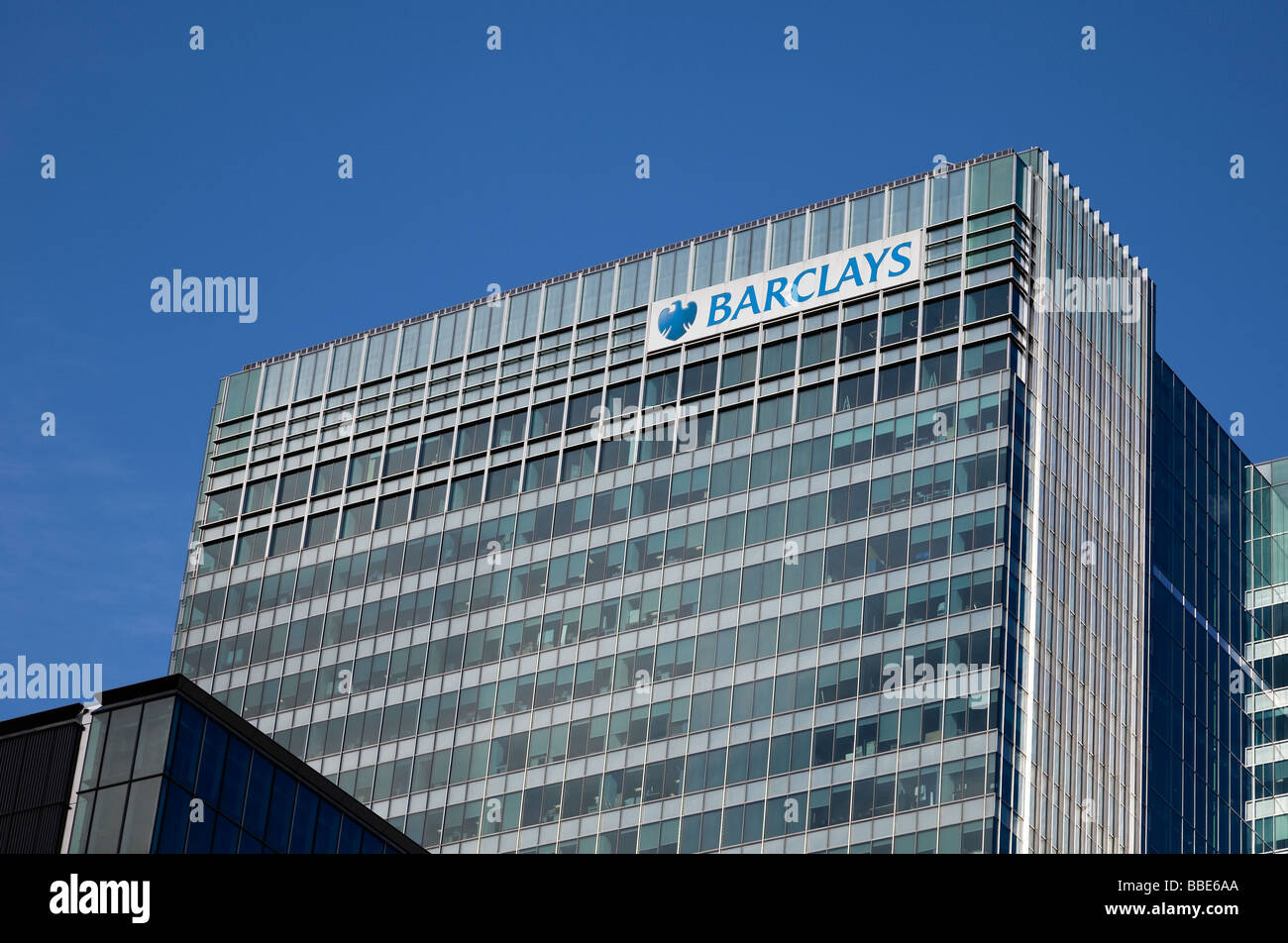 Edificio Barclays en Canary Wharf en Docklands de Londres, Inglaterra Foto de stock