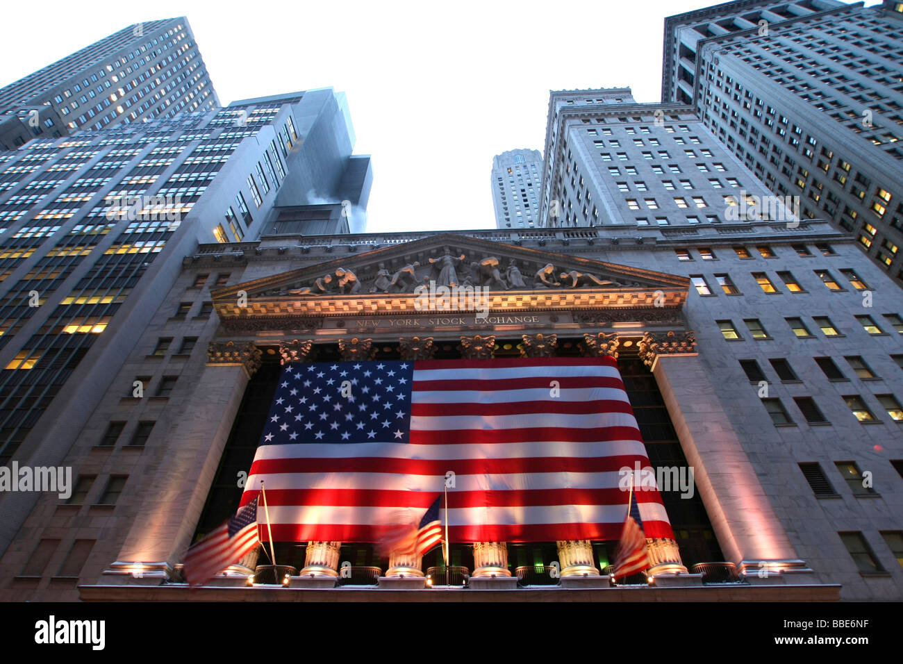 Bolsa de Valores de Nueva York, Manhattan, Ciudad de Nueva York, EE.UU., Estados Unidos de América Foto de stock
