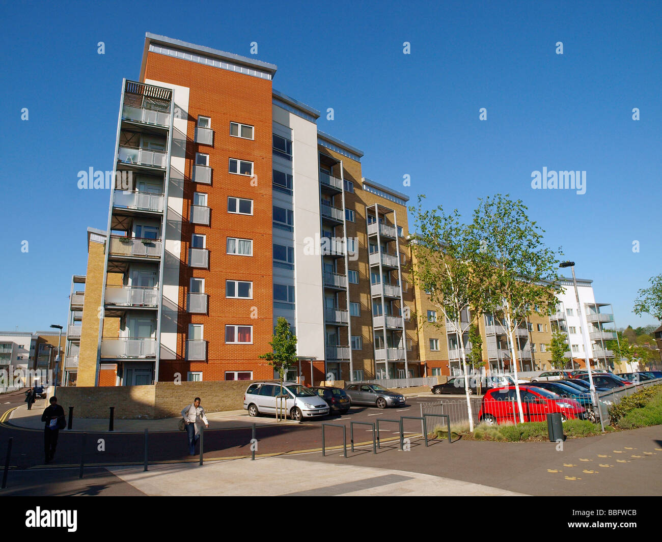 El desarrollo de viviendas de propiedad compartida de London & Cuadrante Grupo viviendas y casas torre adyacente a Lewisham Town Center Foto de stock