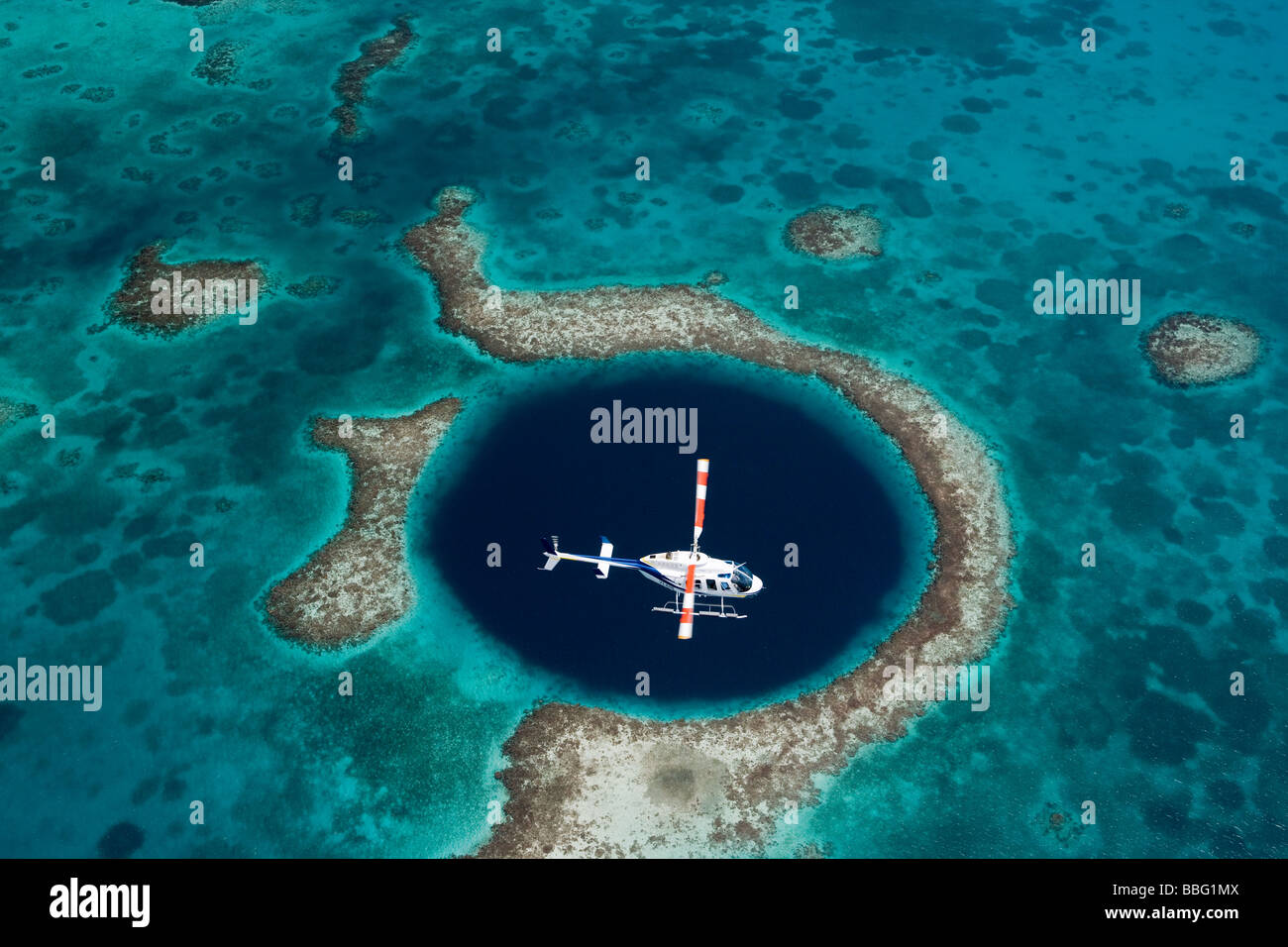 Vista aérea del Blue Hole. Foto de stock