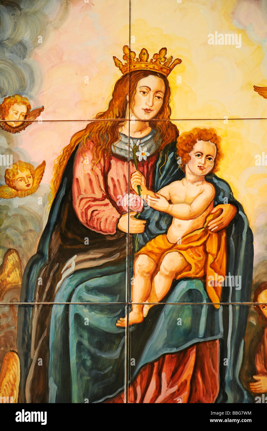 Representación cristiana, María, Jesús, azulejos españoles, pintura, Nuestra Señora de los Ángeles, el convento, la iglesia, Javea, Costa Blanc Fotografía de stock - Alamy Representación cristiana, María, Jesús, azulejos españoles, pintura, Nuestra Señora de los Ángeles, el convento, la iglesia, Javea, Costa Blanc Fotografía de stock - Alamy