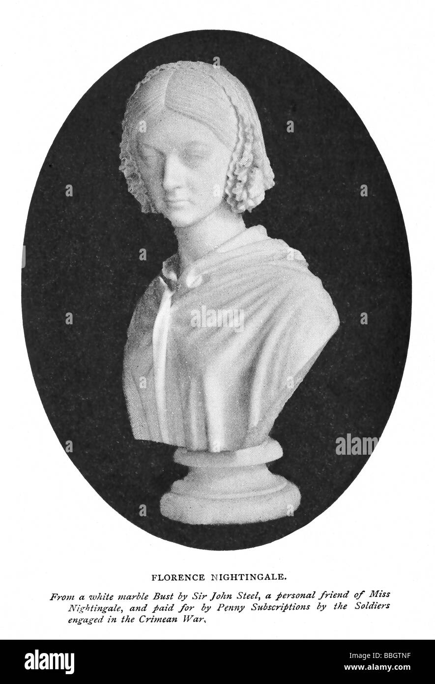 Busto de mármol de Florence Nightingale pagados por penny suscripciones por parte de los soldados que participan en la guerra de Crimea. Foto de stock