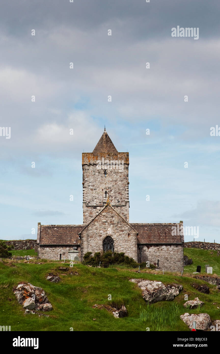 Iglesia de St Clements, Rodel, Isla de Harris, Hébridas Exteriores, Escocia Foto de stock