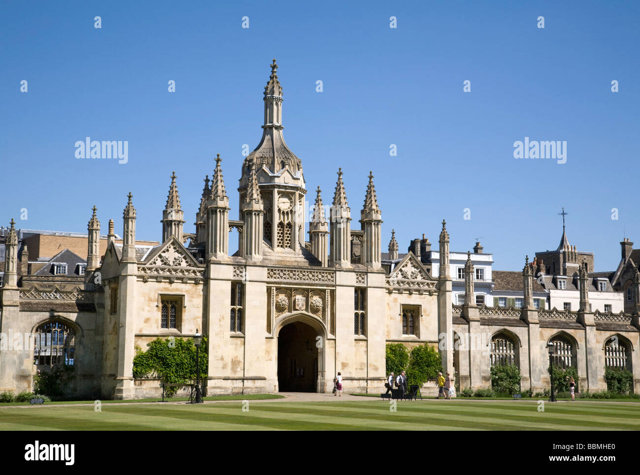 La entrada de Kings College, Cambridge, Reino Unido Foto de stock