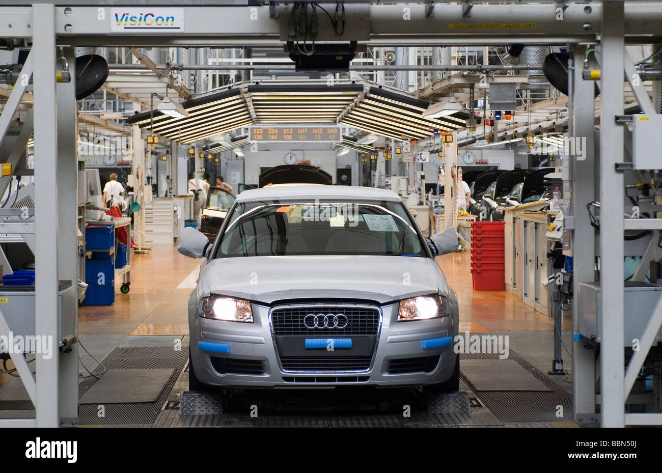 Audi A3, la producción en la fábrica de Audi en Ingolstadt, Alemania Foto de stock