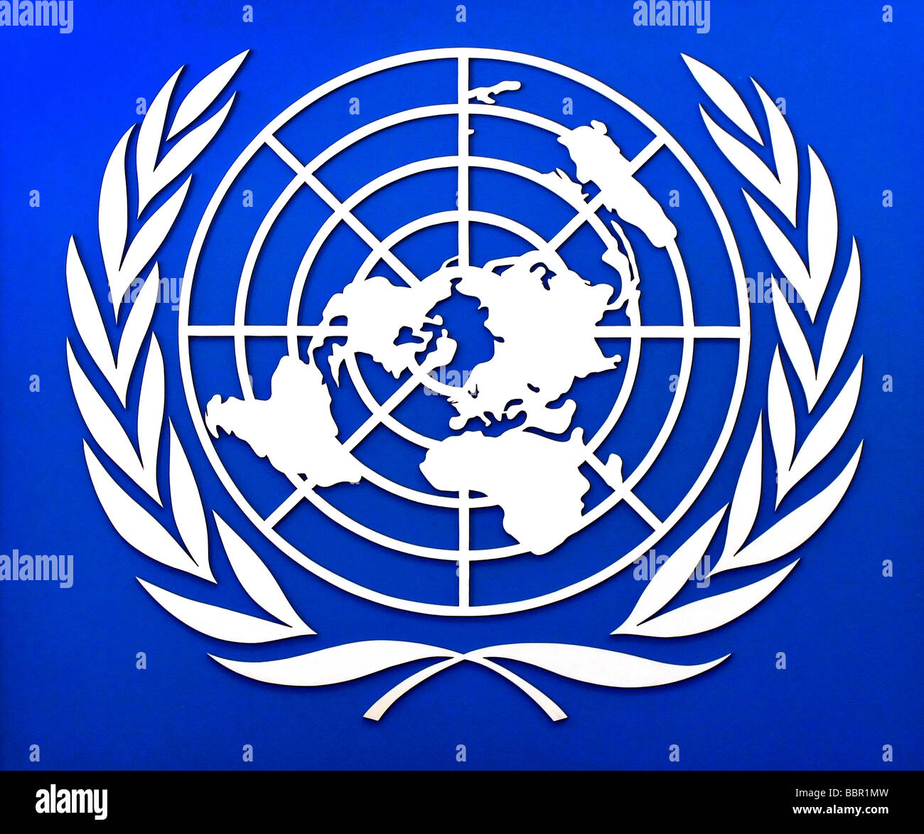 Logotipo de la ONU, el Palacio de las naciones, las oficinas de las  Naciones Unidas, Ginebra, Suiza Fotografía de stock - Alamy